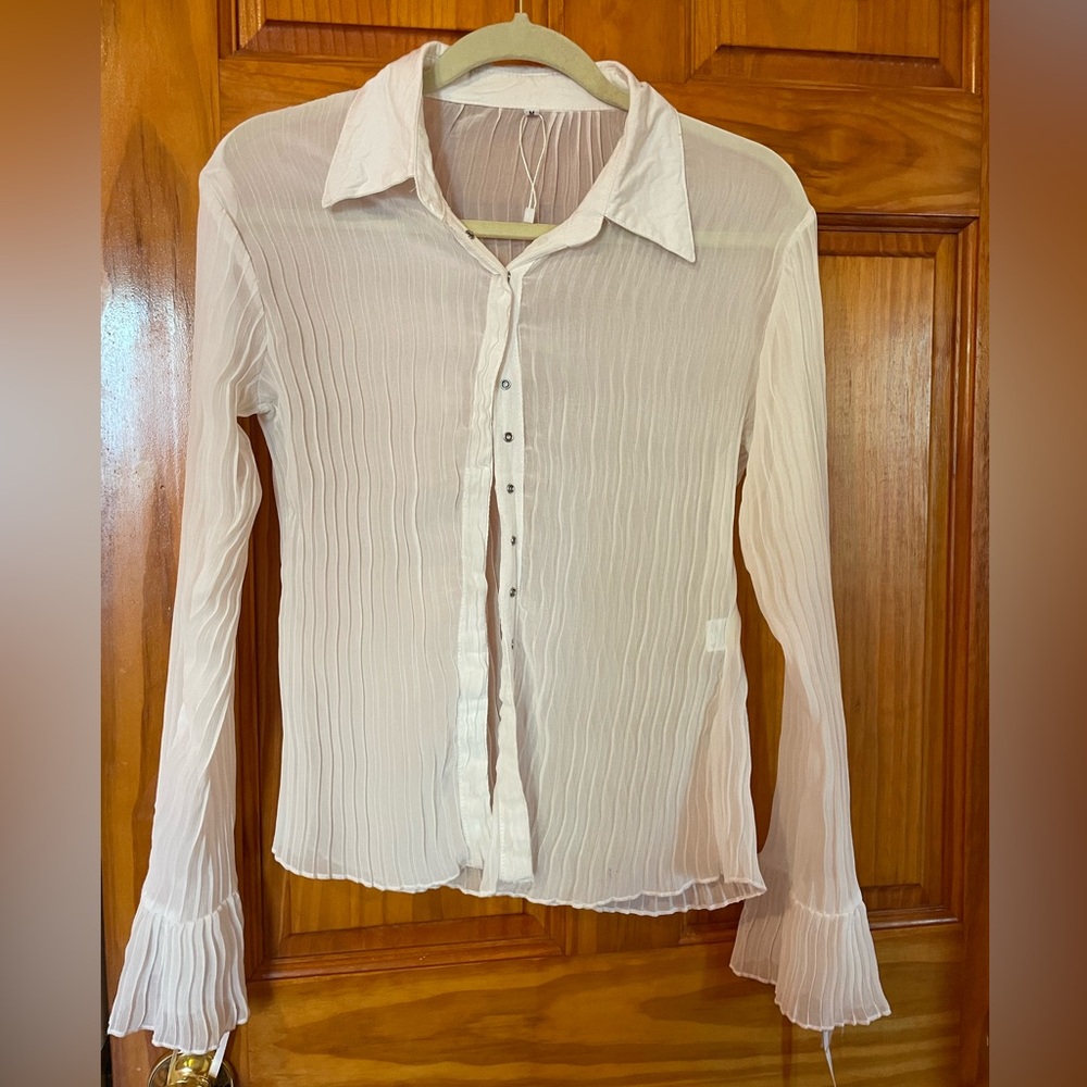 White mesh blouse